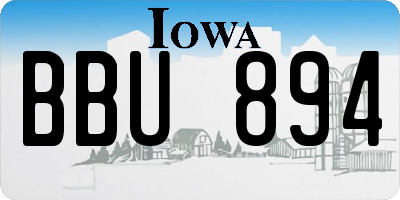 IA license plate BBU894