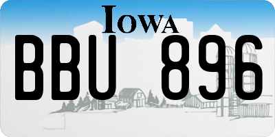 IA license plate BBU896