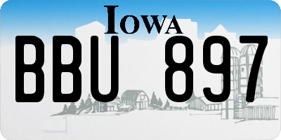 IA license plate BBU897