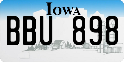 IA license plate BBU898