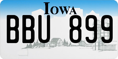 IA license plate BBU899