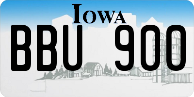IA license plate BBU900