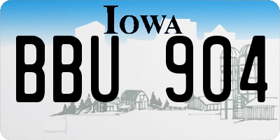 IA license plate BBU904