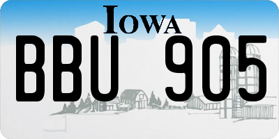 IA license plate BBU905