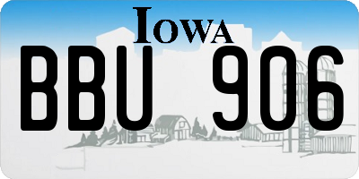 IA license plate BBU906