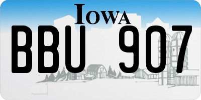 IA license plate BBU907