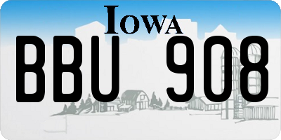 IA license plate BBU908