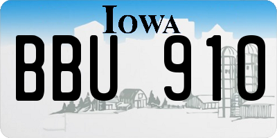 IA license plate BBU910