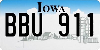 IA license plate BBU911