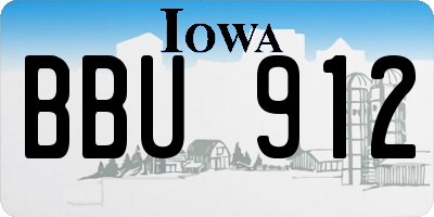 IA license plate BBU912