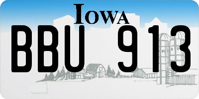 IA license plate BBU913