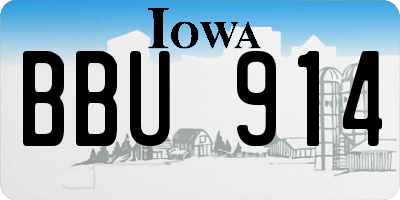 IA license plate BBU914
