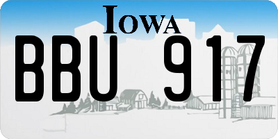 IA license plate BBU917