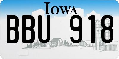 IA license plate BBU918