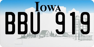 IA license plate BBU919