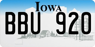 IA license plate BBU920