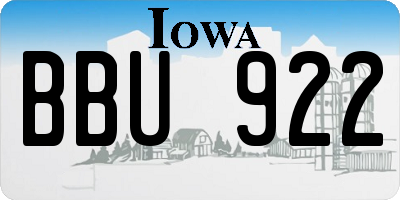 IA license plate BBU922
