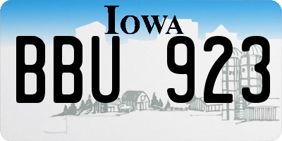 IA license plate BBU923