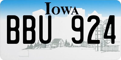 IA license plate BBU924