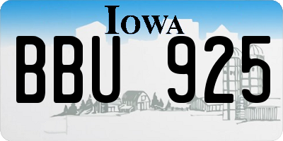 IA license plate BBU925