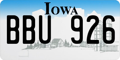 IA license plate BBU926