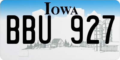 IA license plate BBU927