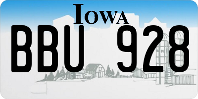 IA license plate BBU928