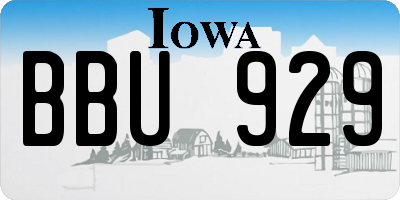 IA license plate BBU929