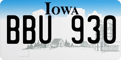 IA license plate BBU930