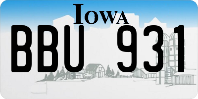 IA license plate BBU931