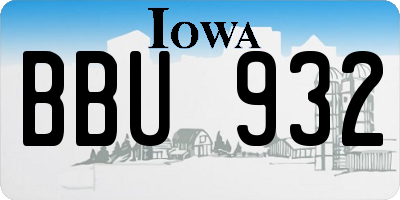 IA license plate BBU932