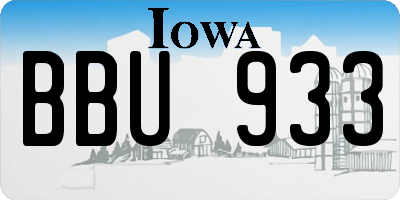IA license plate BBU933