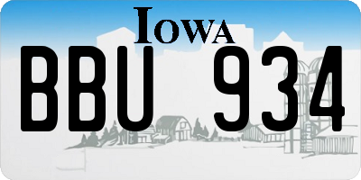 IA license plate BBU934
