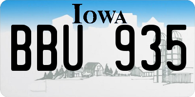 IA license plate BBU935