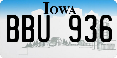 IA license plate BBU936