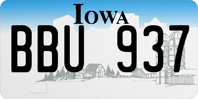IA license plate BBU937