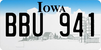 IA license plate BBU941