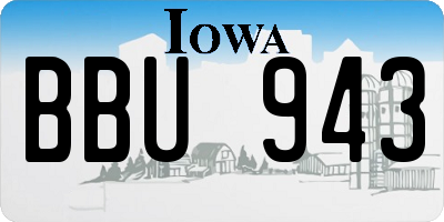 IA license plate BBU943