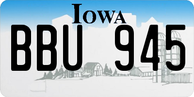 IA license plate BBU945