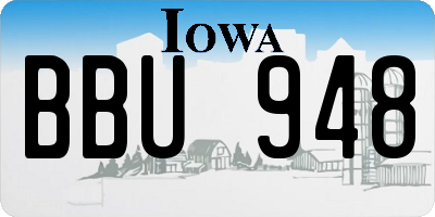 IA license plate BBU948