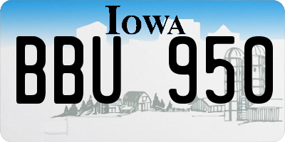 IA license plate BBU950