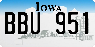 IA license plate BBU951
