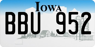 IA license plate BBU952