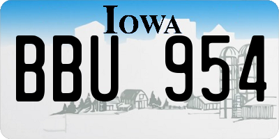 IA license plate BBU954