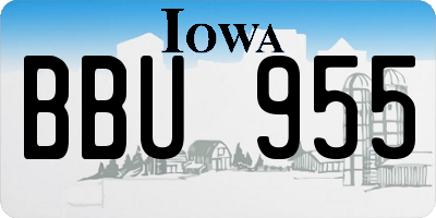 IA license plate BBU955