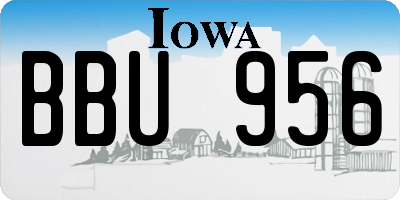 IA license plate BBU956