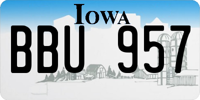 IA license plate BBU957