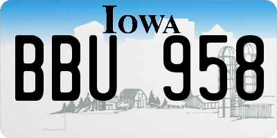 IA license plate BBU958