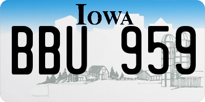 IA license plate BBU959