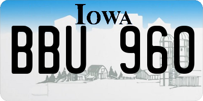 IA license plate BBU960